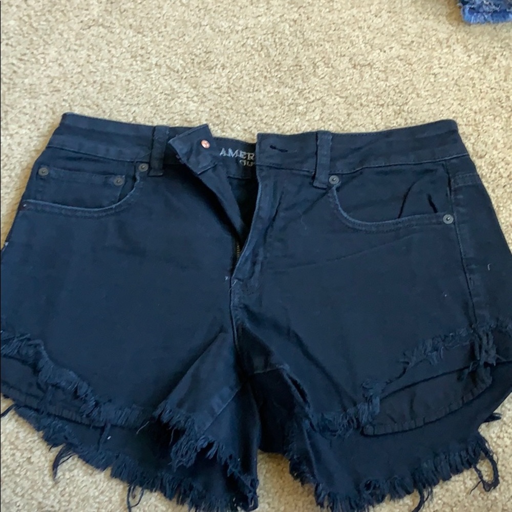 American Eagle black hi rise festival shorts